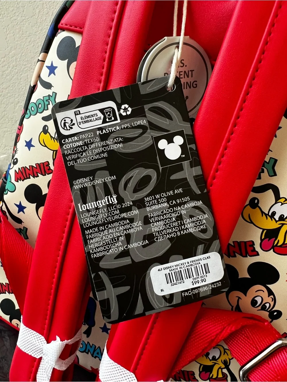 Loungefly Disney Mickey Mouse and Friends Mini Backpack With Ears Headband - NWT